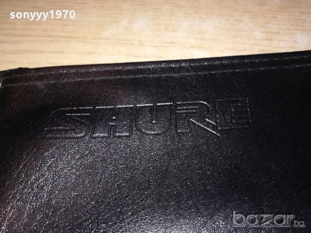 shure-кожен калъф с цип за микрофон-21х10см-нов, снимка 2 - Други - 20608588