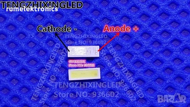 Led smd светодиоди 4014, 1W, 6V с голям катод за подсветка на тв 