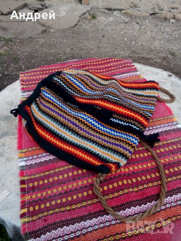 Стара плетена раница,раничка #2, снимка 4 - Антикварни и старинни предмети - 25076776
