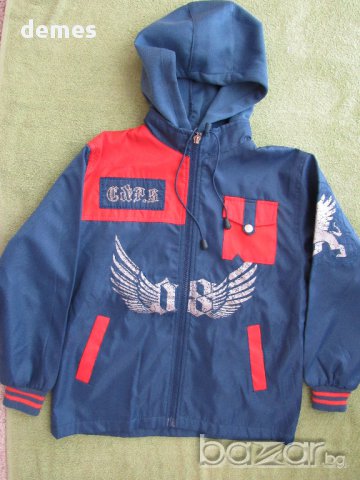 Ефектно спортно пролетно яке в синьо и оранжево размер 12, ново, снимка 2 - Детски якета и елеци - 17659346