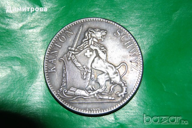 5 франка Швейцария 1867, снимка 1 - Нумизматика и бонистика - 19109639