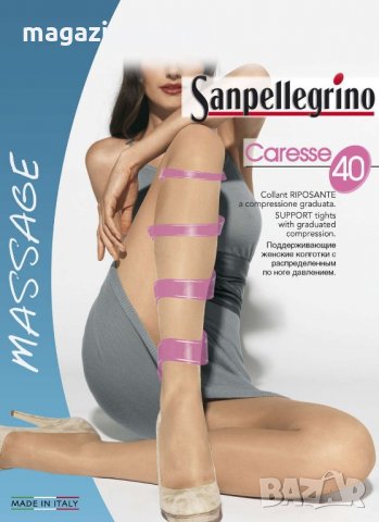 Sanpellegrino 40den черни,телесни масажиращи стягащи чорапогащници 40-102кг Санпелегрино
