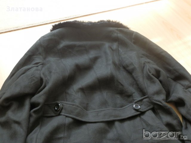 дълго черно палто Л, снимка 2 - Палта, манта - 13957312