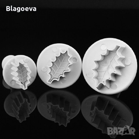 Коледни резци с бутало – имел – 3 бр., снимка 2 - Форми - 22992712