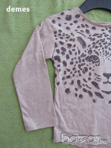 Блуза за момиче Н&М с ефектен тигров принт размер 98/104, нова , снимка 4 - Детски Блузи и туники - 17450208