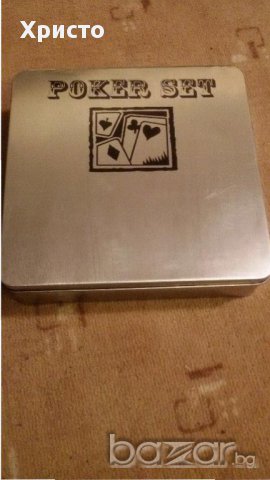 карти за игра комплект и жетони ПОКЕР СЕТ в метална кутия, снимка 8 - Карти за игра - 13204329