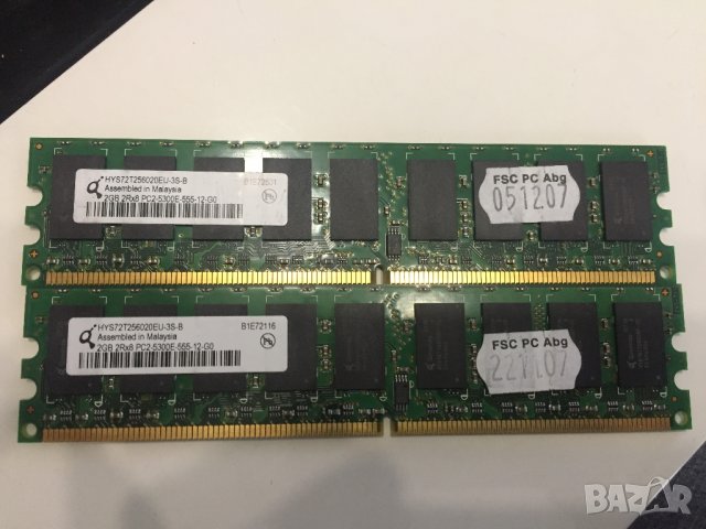маркови памети Infineon 2х2gb DDR2, снимка 1 - RAM памет - 23625511