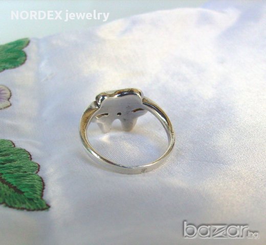 Нежен сребърен дамски пръстен със седеф, снимка 3 - Пръстени - 13569738