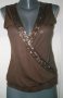 Декорирана блузка с прекръстосанa предница "LIST" / унисайз, снимка 1