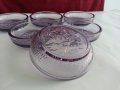 Стъклени лилави чинийки купички, снимка 8