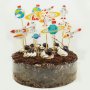 Ракети Космос Happy Birthday сет топери клечки декор за торта украса парти Рожден Ден