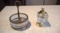 АНТИК-кристални-пепелник+запалка-внос франция, снимка 1 - Антикварни и старинни предмети - 23751589