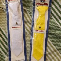Детска вратовръзка - бял и жълт цвят, снимка 1 - Други - 24845160