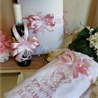 Комплект за кръщене в розово и бяло с перла, снимка 4 - Други - 16465917