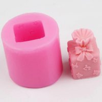 3D Подарък кутия цилиндър силиконов молд форма декорация торта фондан шоколад гипс сапун калъп, снимка 1 - Форми - 22959105