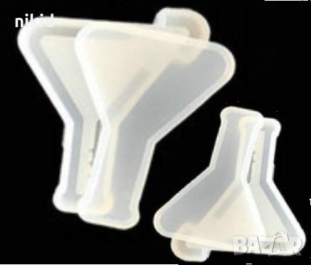 2 части Колба Коктейлна чаша силиконов молд форма декорация торта фондан шоколад смола глина, снимка 1