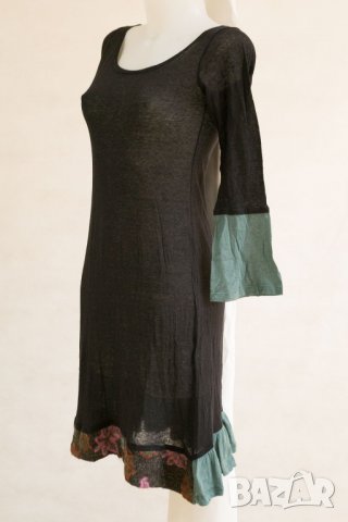 Екстравагантна тъмнокафява рокля от две части на цветя марка Ian Mosh - S, снимка 6 - Рокли - 22732154