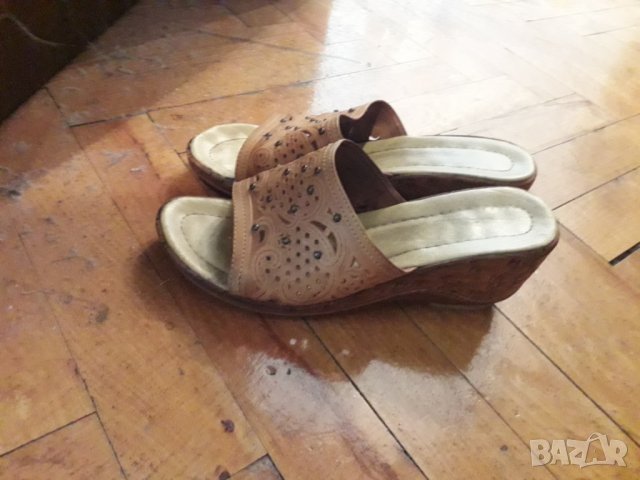 Дамски кожени чехли №38, снимка 5 - Чехли - 26101979