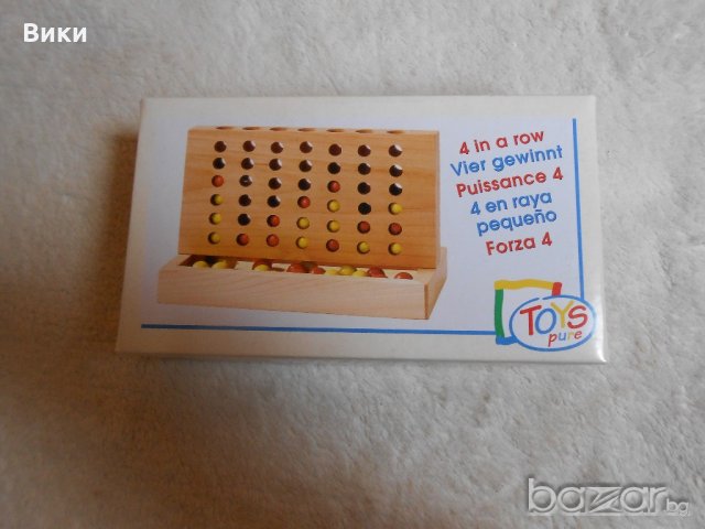 Дървена игра Toys Pure 4-in-1 Row, снимка 1 - Образователни игри - 21333874