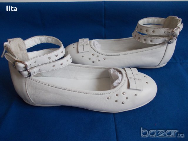 Балетки кожени бели № 37, снимка 2 - Дамски ежедневни обувки - 15831562