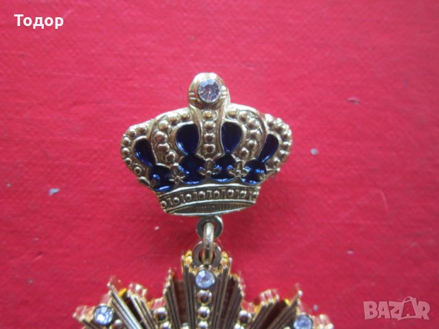 Уникален царски орден медал Бронз Камъни Емайл, снимка 3 - Колекции - 25482892