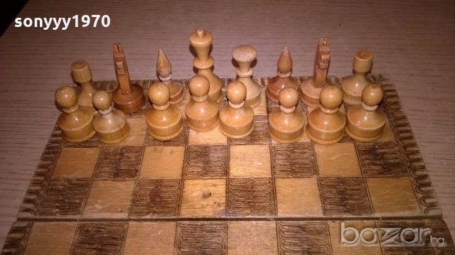 стар шах 17х17см-дървен, снимка 6 - Колекции - 19547537