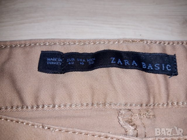 Мъжки бежов панталон Zara с ципове на джобовете, снимка 3 - Панталони - 23794388