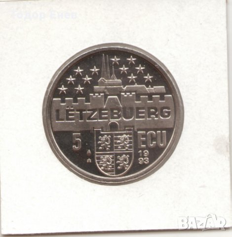 Luxembourg-5 ECU-1993-X# 35-Joseph Bech, снимка 2 - Нумизматика и бонистика - 25426051