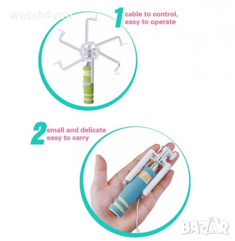 НОВ SELFIE STICK (СЕЛФИ СТИК) РАБОТИ СЪС ВСИЧКИ ANDROID И IPHONE. СЕЛФИ СТИКОВЕ, снимка 9 - Селфи стикове, аксесоари - 22070490