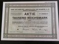 Акция | 1000 райх марки | Bank Der Arbeiter | 1926г.