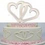 3D 2 сплетени двойни сърца резец пластмасов за тесто бисквитки фондан украса декорация торта