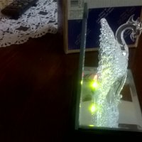 стъклен светещ паун, снимка 3 - Декорация за дома - 22843237