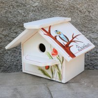 дървени рисувани къщички за птици, снимка 2 - Други - 14278090