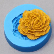 3D цъфнал божур кръг силиконов молд форма за украса торта с фондан шоколад калъп, снимка 1 - Форми - 17148994