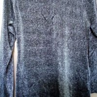 Черна Дамска блуза тънка с ламе и дълъг ръкав, снимка 2 - Блузи с дълъг ръкав и пуловери - 25678747