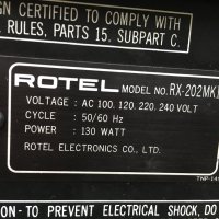 Rotel RX-202, снимка 11 - Ресийвъри, усилватели, смесителни пултове - 23492825