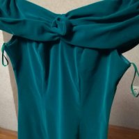 Официална  зелена рокля от кадифе, снимка 2 - Рокли - 22052162