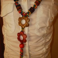  Екзотичен гердан от кокосов орех-многоцветен, варианти, снимка 8 - Колиета, медальони, синджири - 21309488