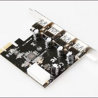 Нов 4-портов PCI-E към USB 3.0 HUB PCI Express адаптер 5 Gbps разклонител, снимка 10 - Кабели и адаптери - 19493248