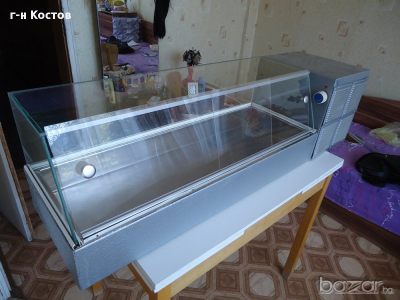 1.Витрина хоризонтална настолна втора употреба за дюнер и бърза закуска гастро норми дължина 2м., снимка 1