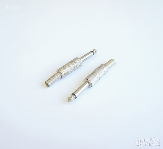 Букса за кабел метална MONO 6,3mm JACK(м), снимка 1