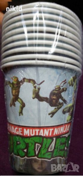 Костенурките Нинджа 10 бр картонени чаши парти рожден ден, снимка 1