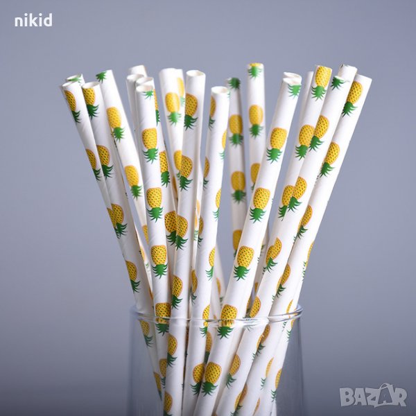 25 бр картонени сламки Ананас парти украса декорация рожден ден, снимка 1