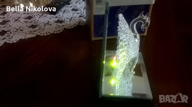 стъклен светещ паун, снимка 3 - Декорация за дома - 22843237