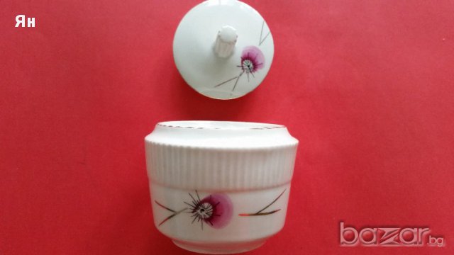 Български Качествен Стар Ретро Порцелан 'ЗАХАРНИЦА' с Печат, снимка 2 - Антикварни и старинни предмети - 17915846