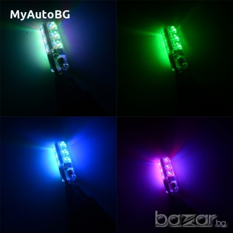 LED габаритни крушки т10 с дистанционно управление цветни, снимка 3 - Аксесоари и консумативи - 20868942
