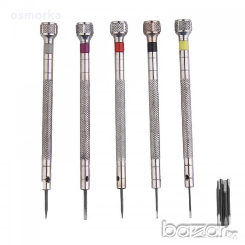 5 броя часовникарски отверки инструменти малки за финна работа, снимка 5 - Отвертки - 21481642