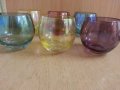 Ретро стъклени чаши цветно стъкло, снимка 8