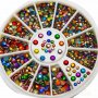 1000 бр 2-3 мм цветни капси декорация за нокти маникюр декоративни пайети  метални цветни точки