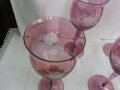  кристални чаши  цветен кристал гравиран, снимка 14